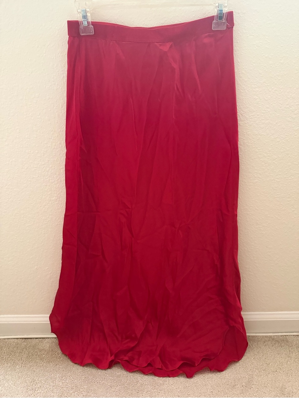 Mes Demoiselles Red Silk Slip Skirt, Size 38, NWOT
